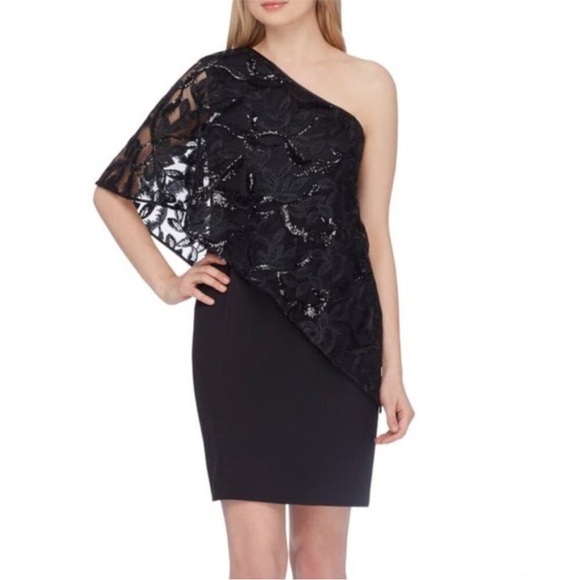 Tahari by ASL Shoulder Overlay Cocktail Dress size 8 - Picture 1 of 6